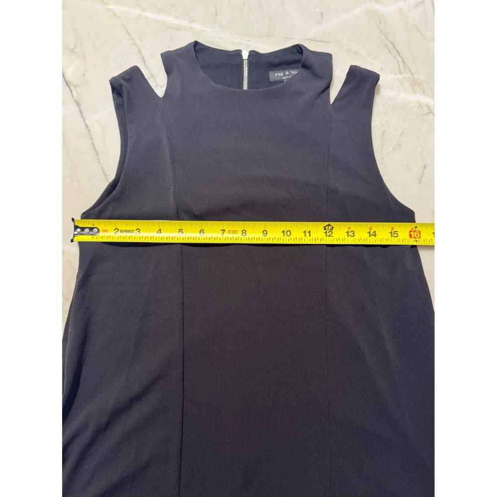 Rag & Bone Black Cutout Shoulder Tank Top Womens Medium M Back Zipper - Picture 7 of 10
